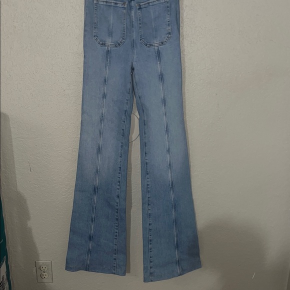 Light Blue Flare Women's Jeans - Picture 1 of 6